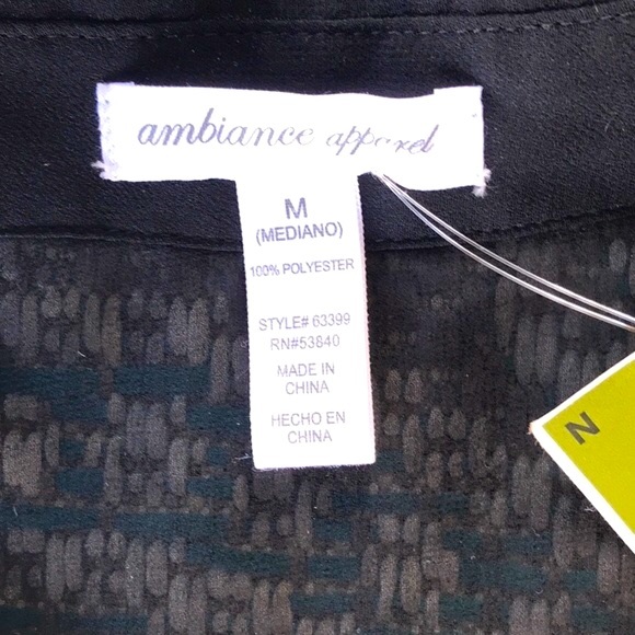 NWT Ambiance Apparel Sheer Blouse - Picture 6 of 9